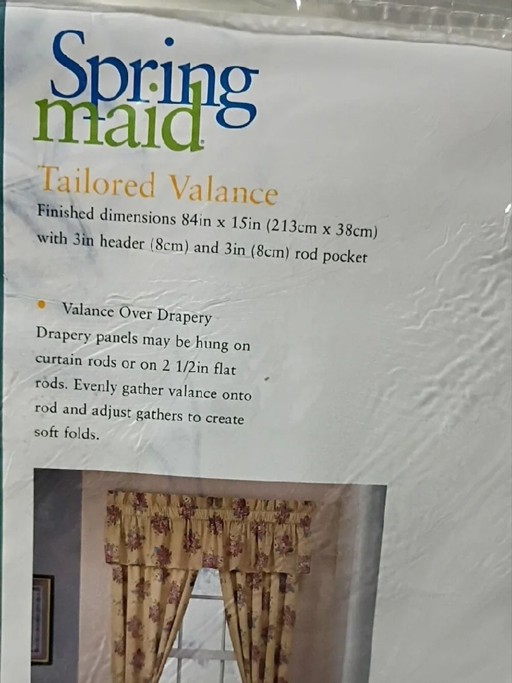 Beige Floral Tailored Valance - Set